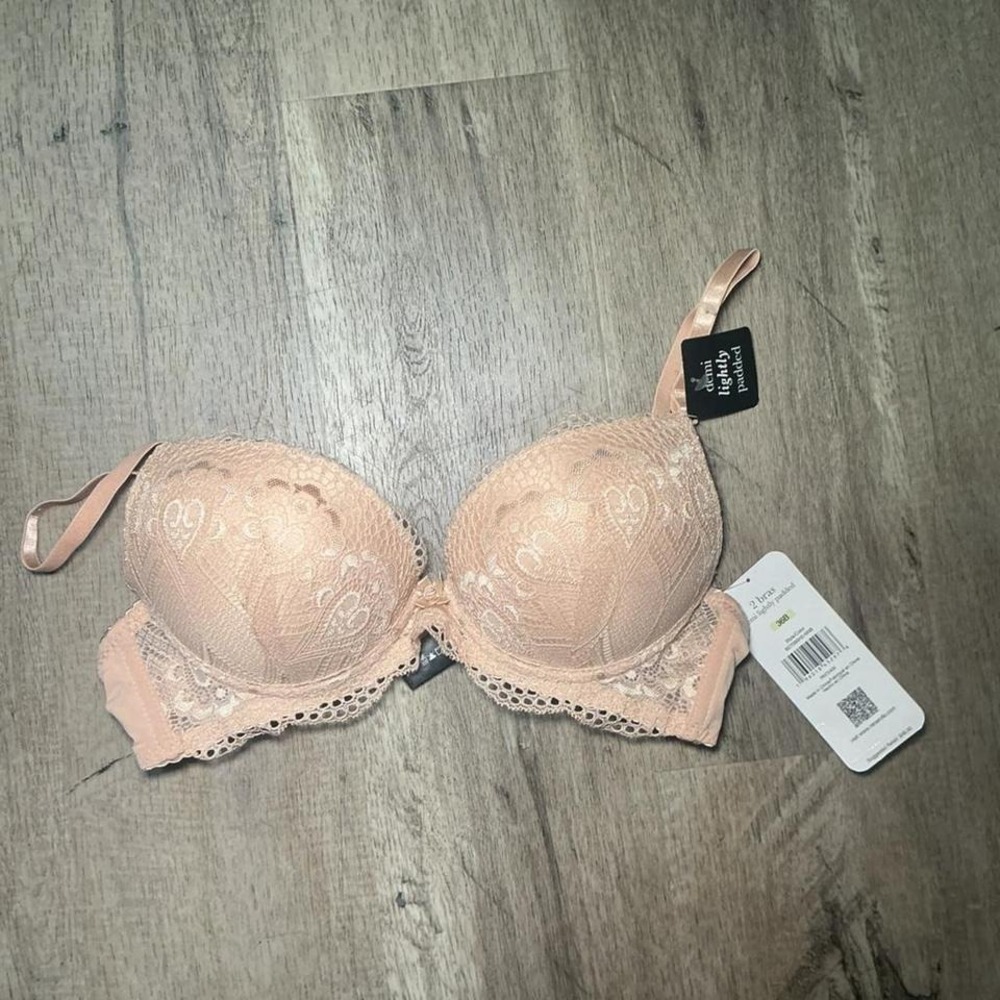 Rene Rofe Nude Beige Lace Semi Padded Underwire Bra NWT Women's Size 36B